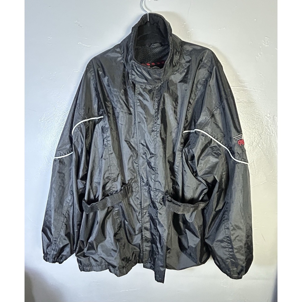 Women's Milwaukee Motorcycle rain jacket lightweight black nylon Size XL